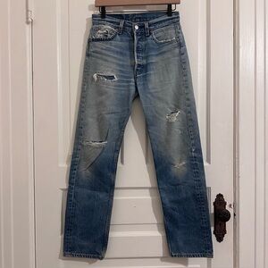 Vintage Levi’s 501 Jeans USA Made Straight Leg Reworked Medium Wash Size 29